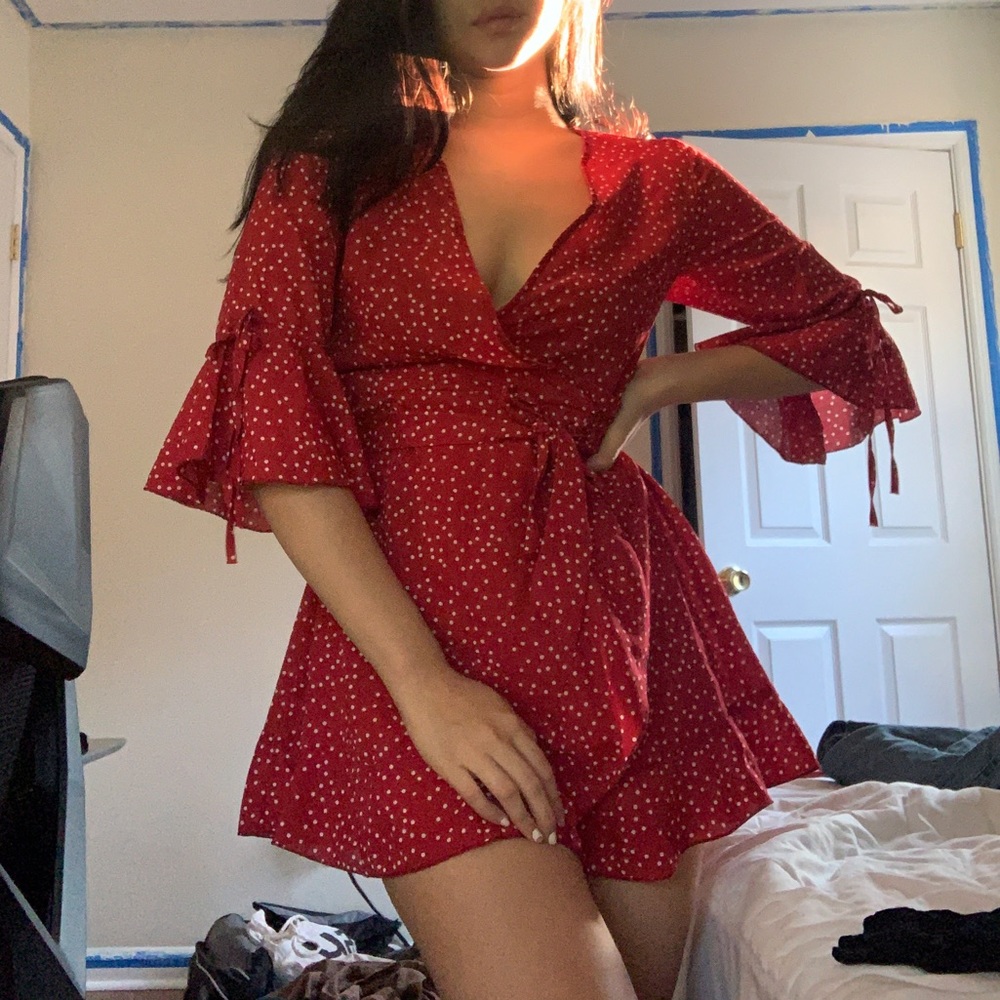 Cute red Frill Summer Dress ♥️☁️